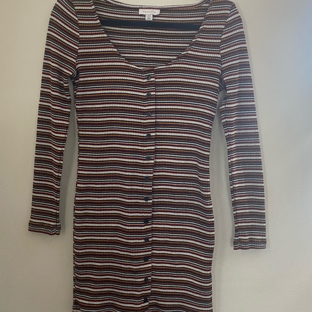 TOPSHOP multi color, long sleeve, mini dress